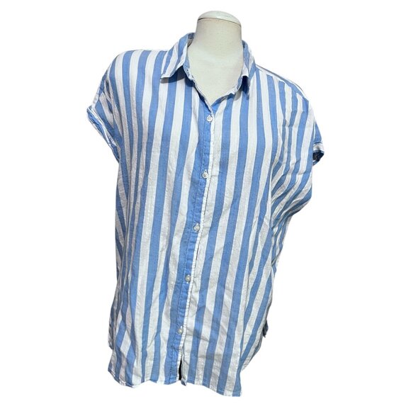 Old Navy Collared Rolled Sleeve Casual Button Down Shirt Sz XL Womens - Picture 1 of 8